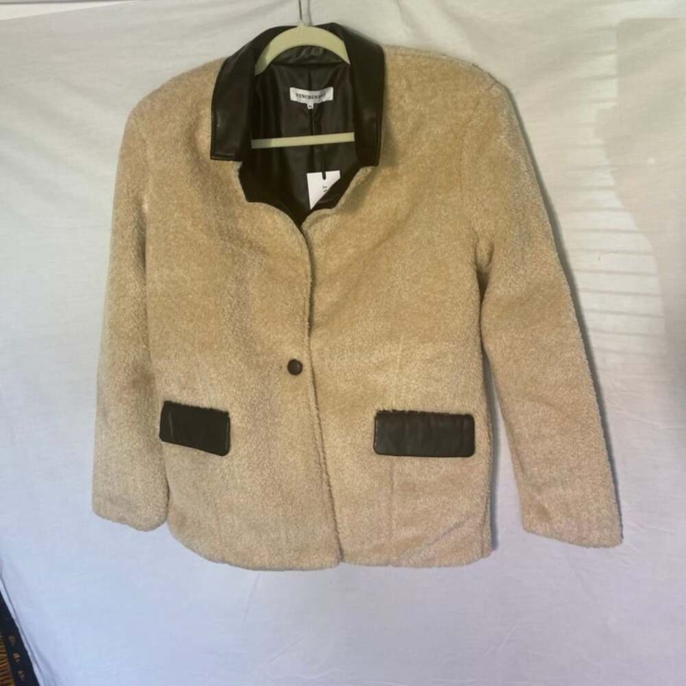 Revolve WeWoreWhat Faux Fur Blazer in Ivory & Black Sz S‎ NWT  MSRP $ 148